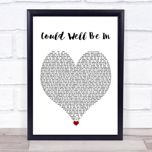 The Streets Could Well Be In White Heart Song Lyric Print