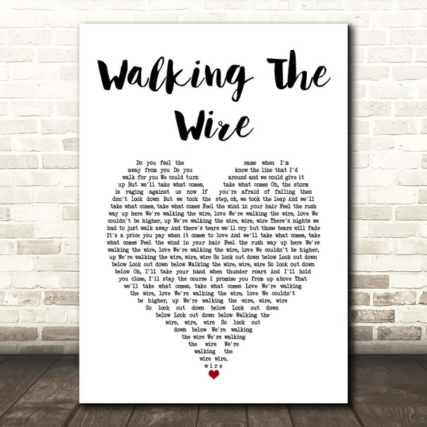 Imagine Dragons Walking The Wire White Heart Song Lyric Print