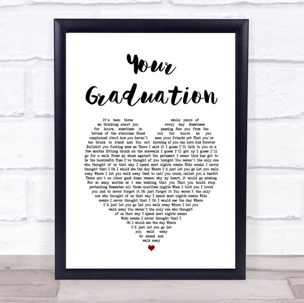 Modern Baseball Your Graduation White Heart Song Lyric Print