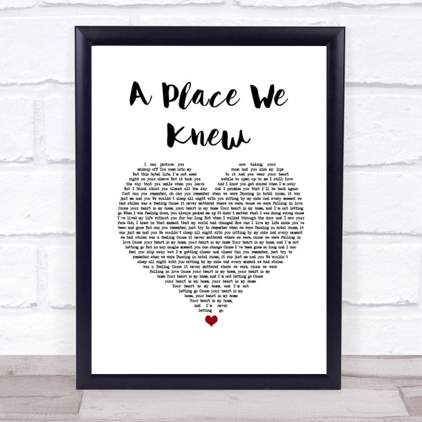 Dean Lewis A Place We Knew White Heart Song Lyric Print