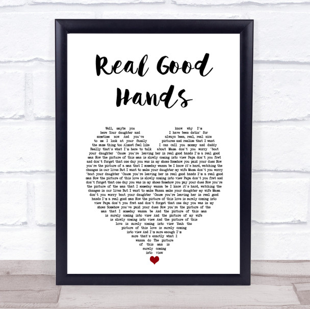 Gregory Porter Real Good Hands White Heart Song Lyric Print