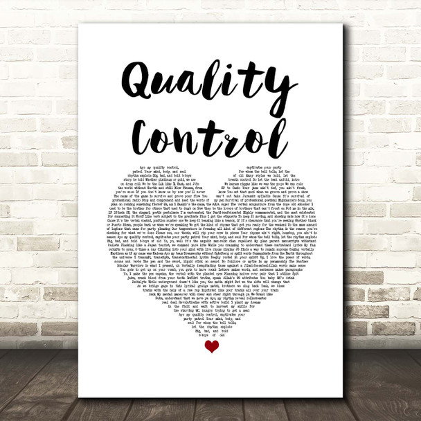 Jurassic 5 Quality Control White Heart Song Lyric Print