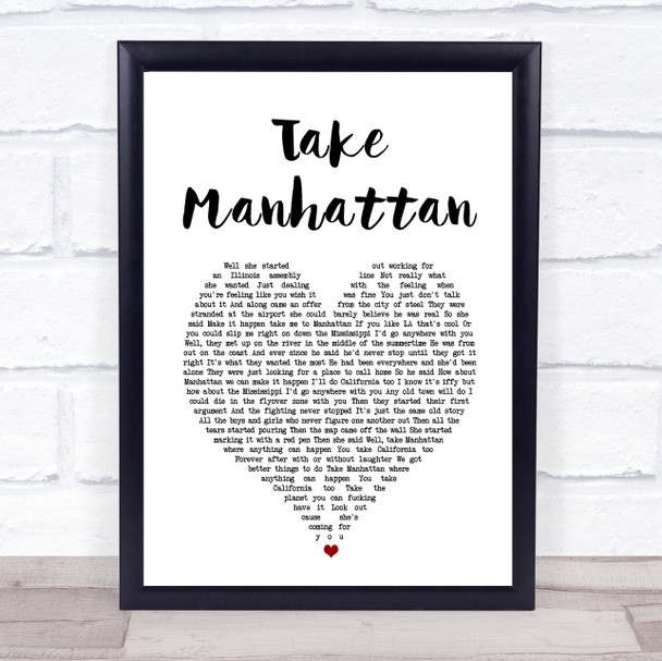 Soul Asylum Take Manhattan White Heart Song Lyric Print