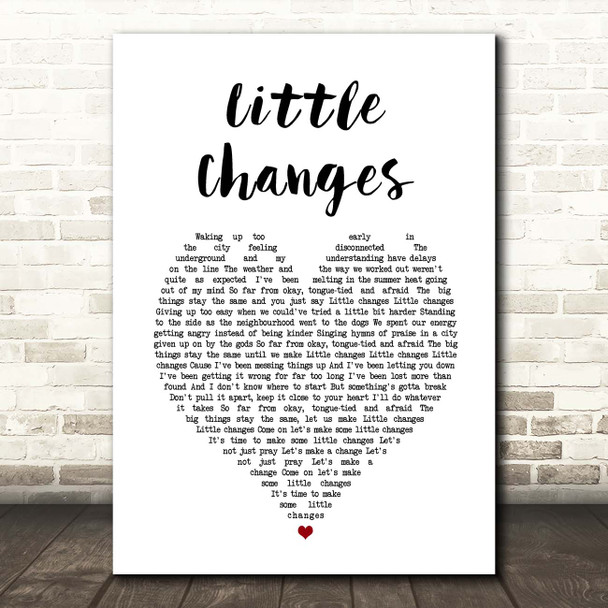 Frank Turner Little Changes White Heart Song Lyric Print