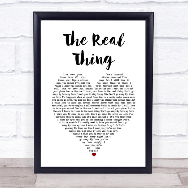 Gwen Stefani The Real Thing White Heart Song Lyric Print
