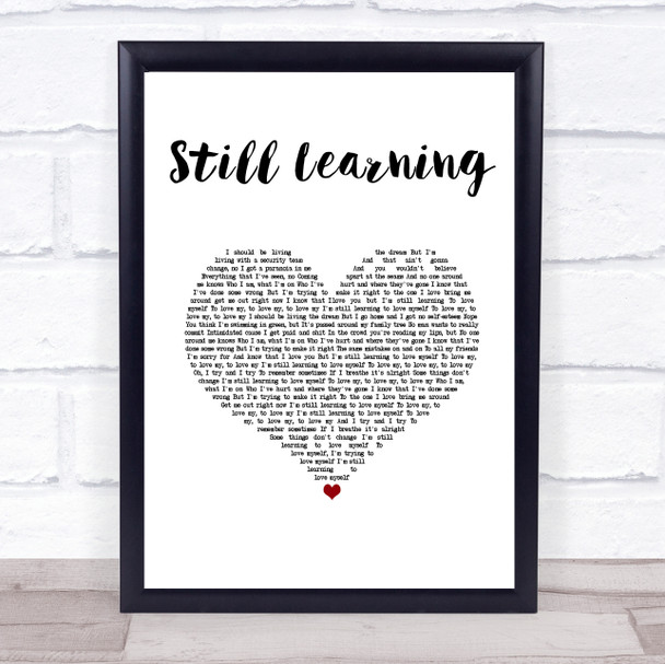 Halsey Still Learning White Heart Song Lyric Print