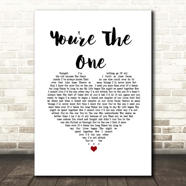 Hoobastank You're The One White Heart Song Lyric Print