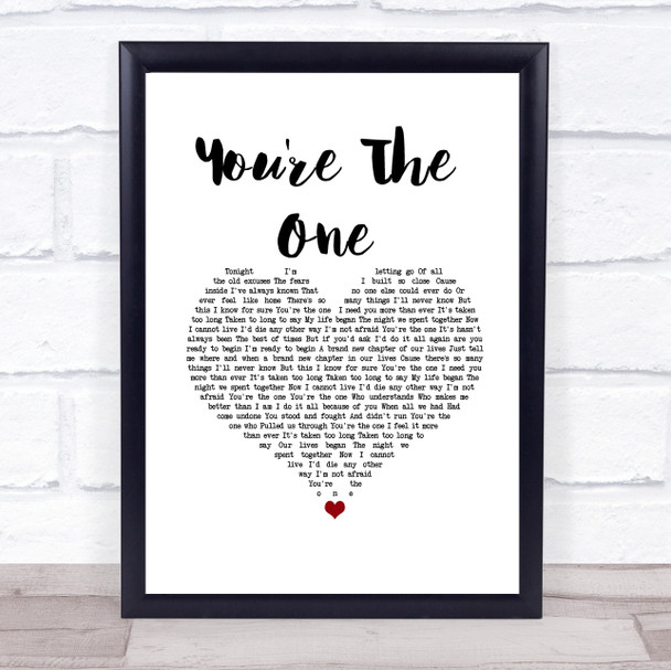 Hoobastank You're The One White Heart Song Lyric Print