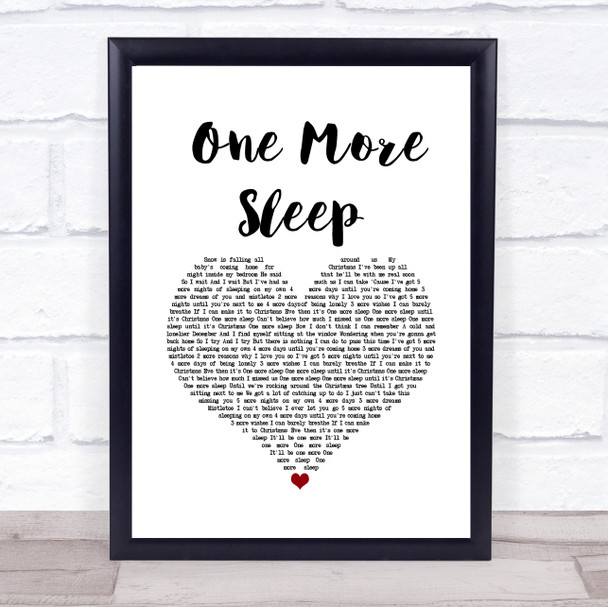 Leona Lewis One More Sleep White Heart Song Lyric Print