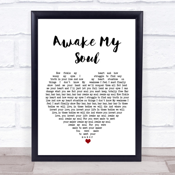 Mumford & Sons Awake My Soul White Heart Song Lyric Print