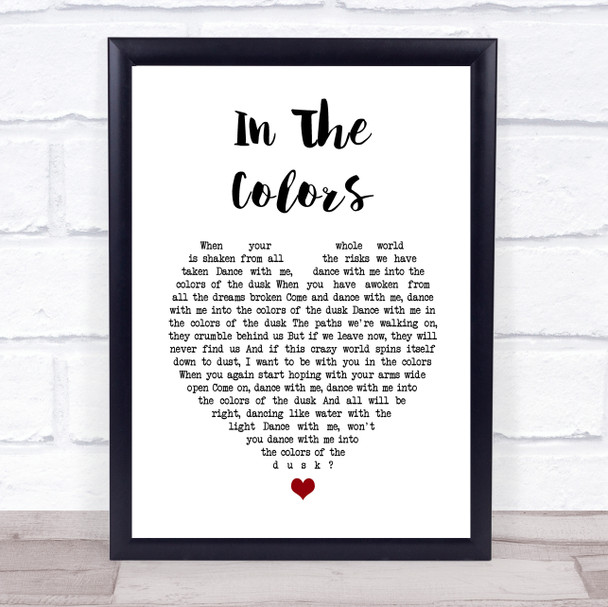 Ben Harper & The Innocent Criminals In The Colors White Heart Song Lyric Print