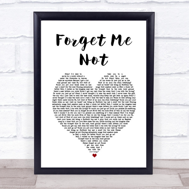 Brian Fallon Forget Me Not White Heart Song Lyric Print