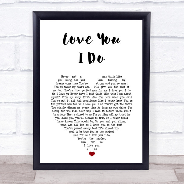 Jennifer Hudson Love You I Do White Heart Song Lyric Print