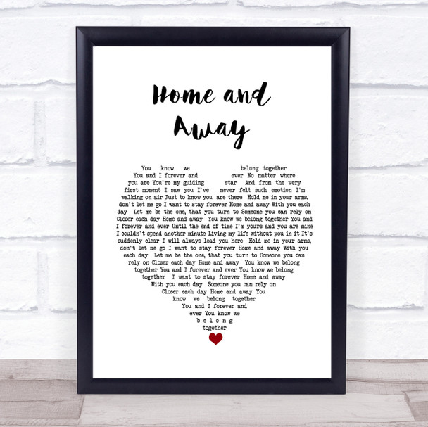 Karen Boddington and Mark Williams Home and Away White Heart Song Lyric Print