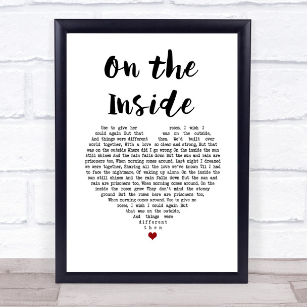 Lynne Hamilton On the Inside White Heart Song Lyric Print