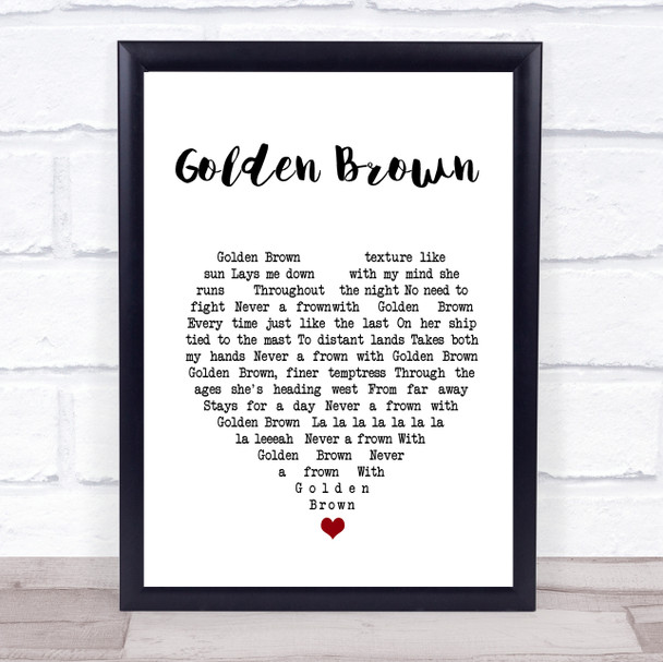 The Stranglers Golden Brown White Heart Song Lyric Print