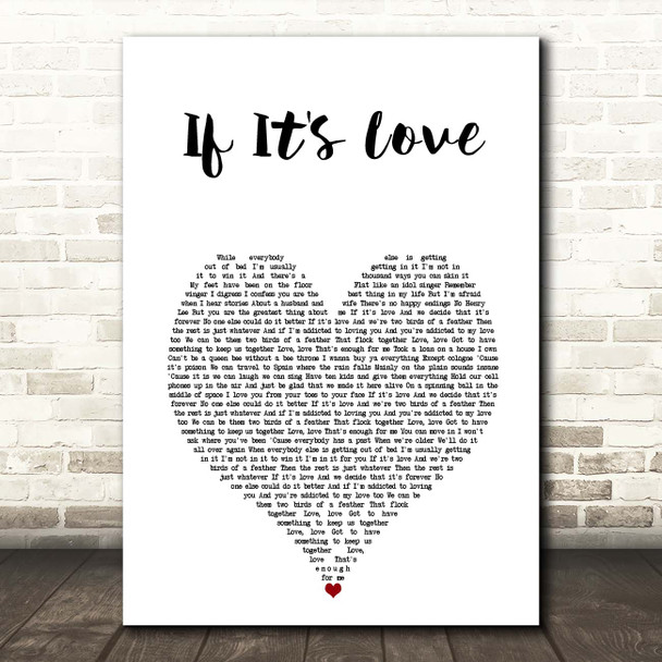 Train If It's Love White Heart Song Lyric Print