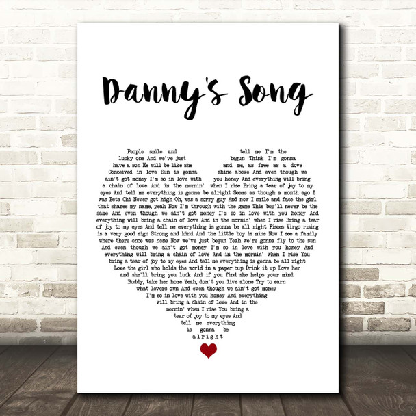 Loggins and Messina Danny's Song White Heart Song Lyric Print