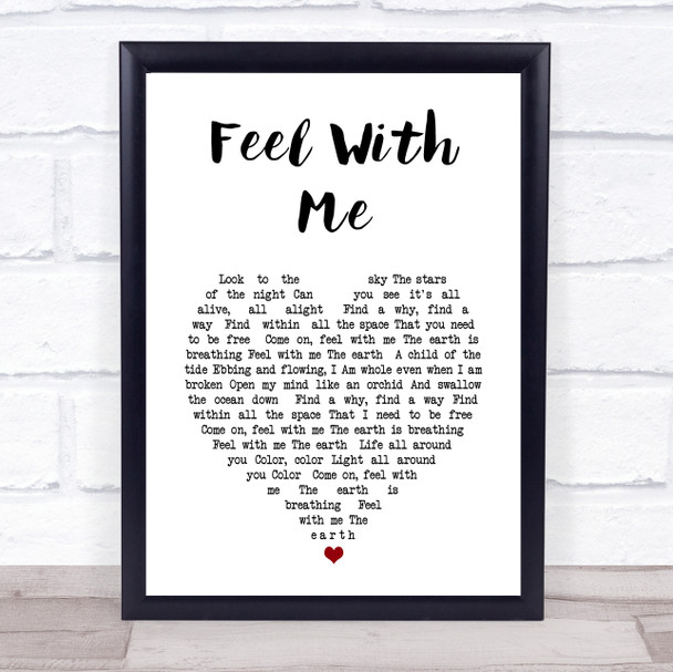 Mary Lambert Feel With Me White Heart Song Lyric Print