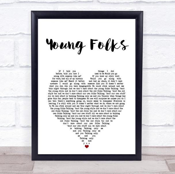 Peter Bjorn And John Young Folks White Heart Song Lyric Print