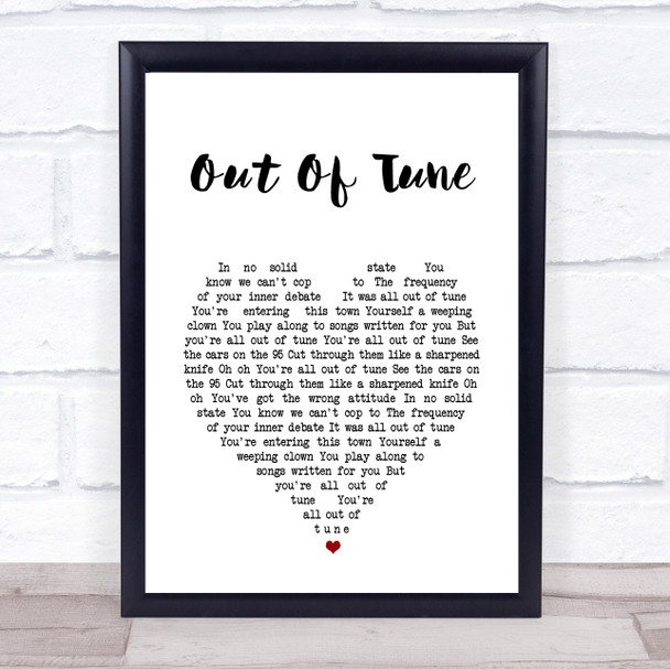 Real Estate Out Of Tune White Heart Song Lyric Print