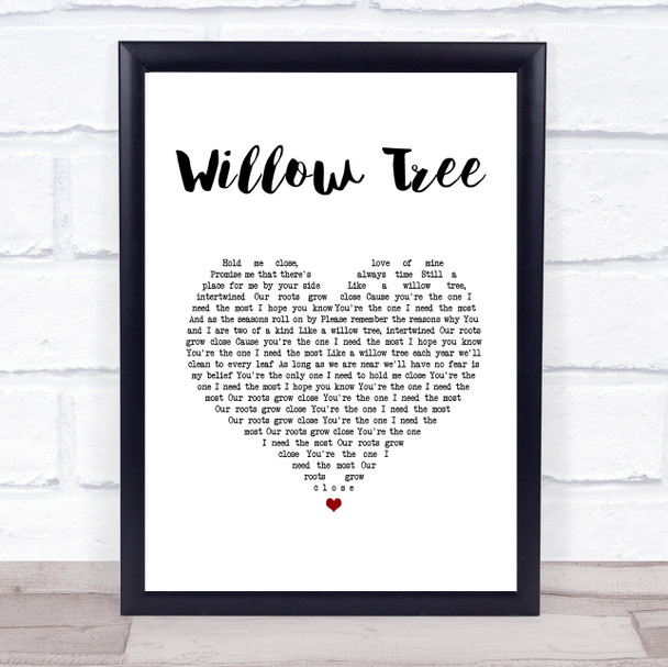 Tom Speight Willow Tree White Heart Song Lyric Print