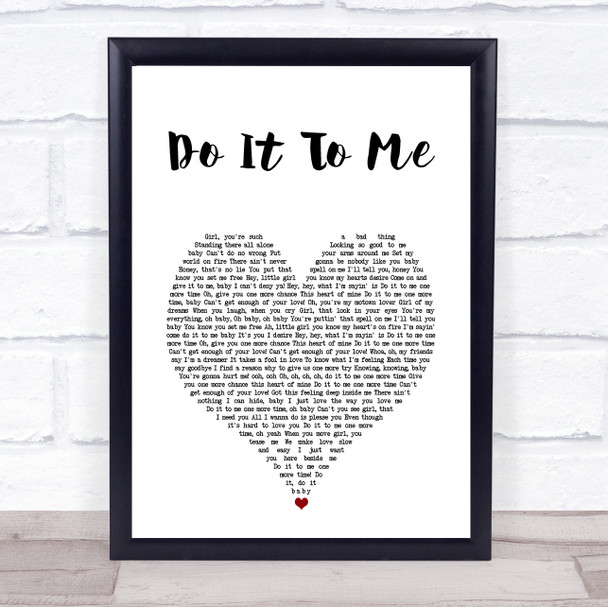 Lionel Richie Do It To Me White Heart Song Lyric Print