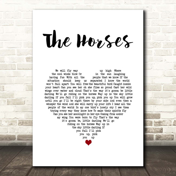 Daryl Braithwaite The Horses White Heart Song Lyric Print