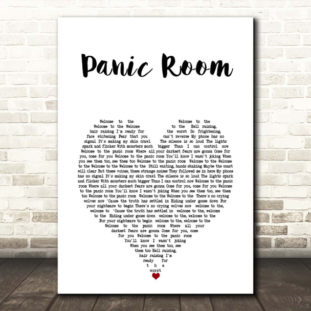 Au Ra Panic Room White Heart Song Lyric Print