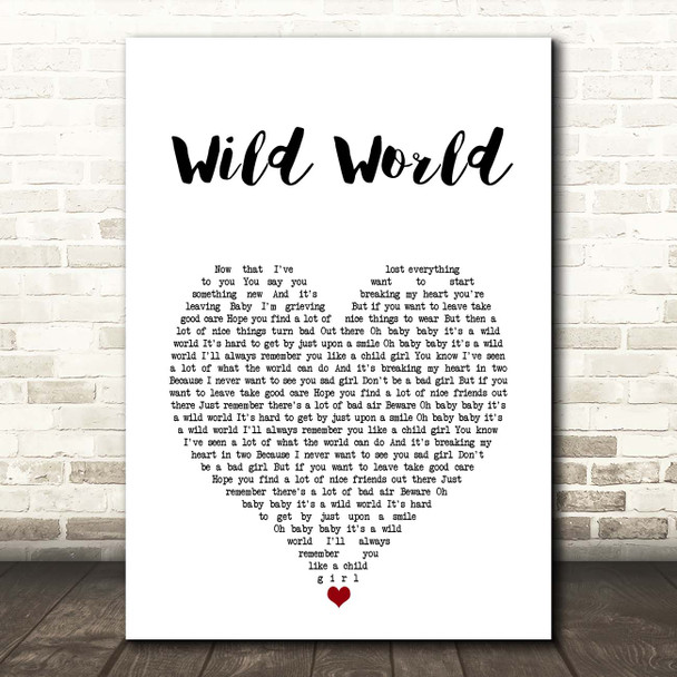 Maxi Priest Wild World White Heart Song Lyric Print