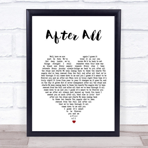 Peter Cetera After All White Heart Song Lyric Print