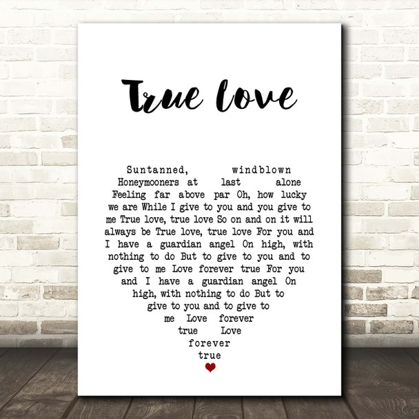 Bing Crosby True Love White Heart Song Lyric Print