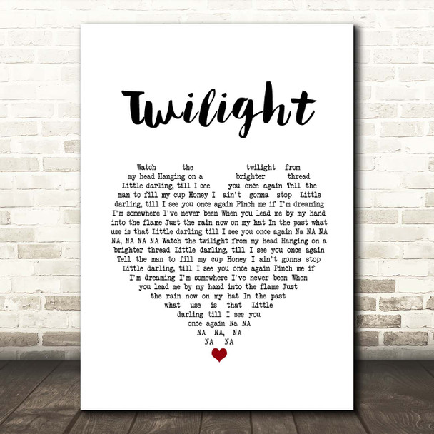 David Gray Twilight White Heart Song Lyric Print