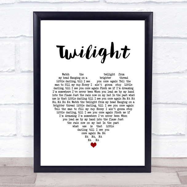 David Gray Twilight White Heart Song Lyric Print