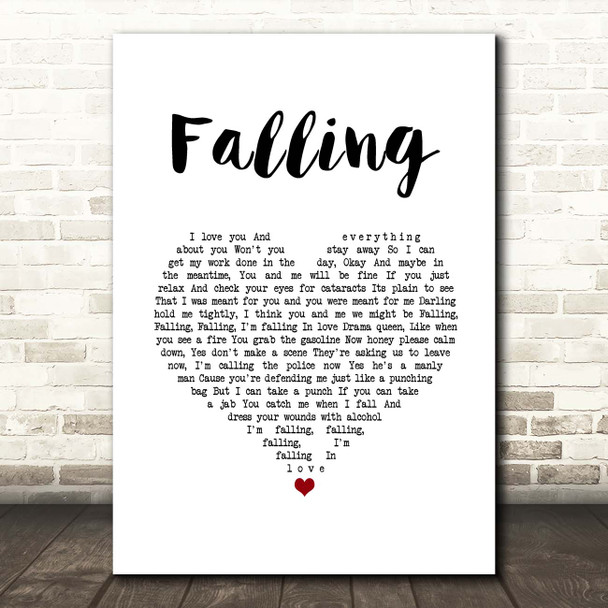 The Lumineers Falling White Heart Song Lyric Print