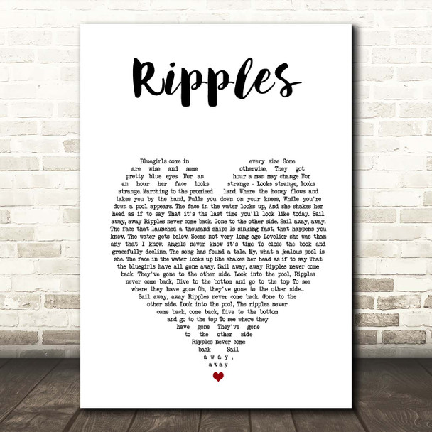 Genesis Ripples White Heart Song Lyric Print