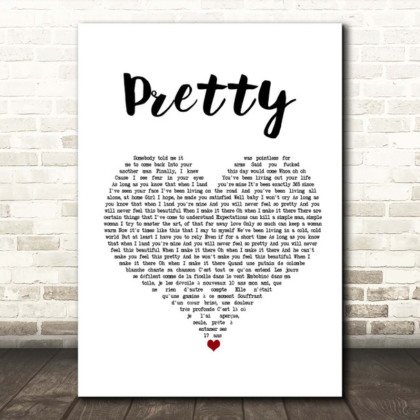 The Weeknd Pretty White Heart Song Lyric Print