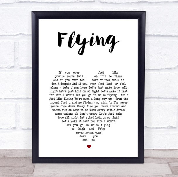 Bryan Adams Flying White Heart Song Lyric Print