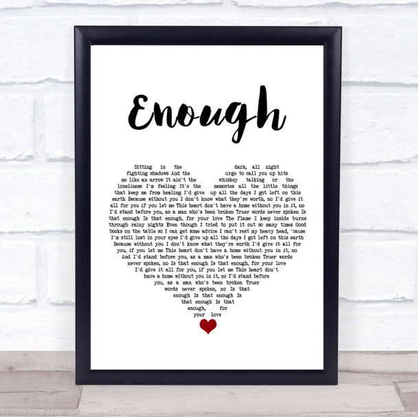 Alex Roe Enough White Heart Song Lyric Print