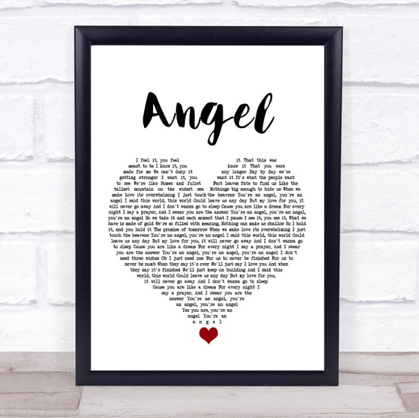 Leona Lewis Angel White Heart Song Lyric Print