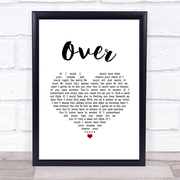 Blake Shelton Over White Heart Song Lyric Print