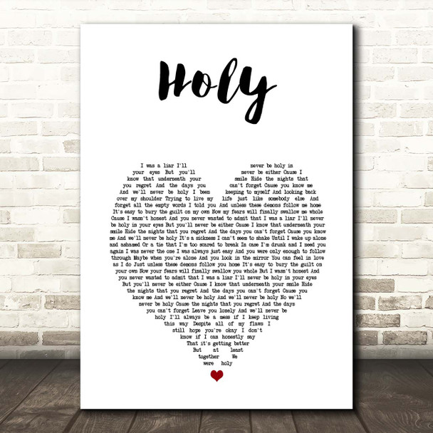 Deaf Havana Holy White Heart Song Lyric Print