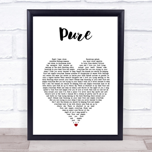 Luke Sital-Singh Pure White Heart Song Lyric Print