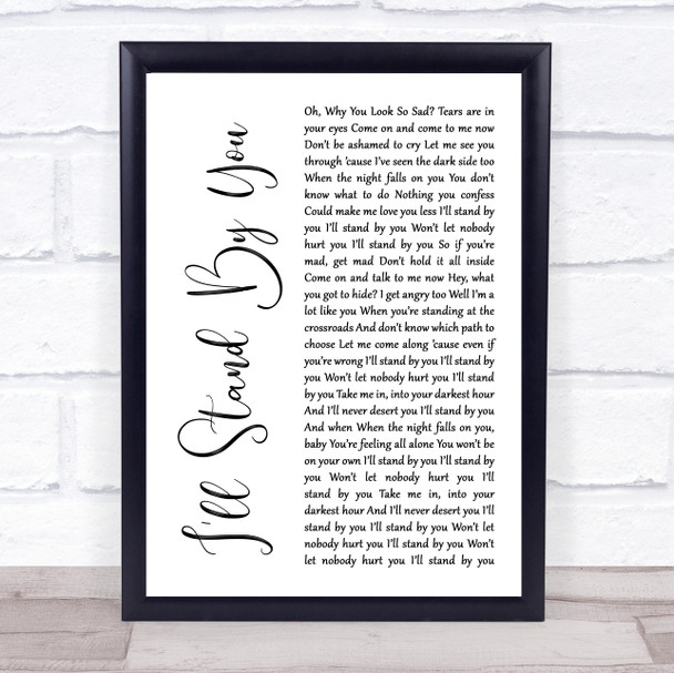 Girls Aloud I'll Stand By You White Script Song Lyric Print