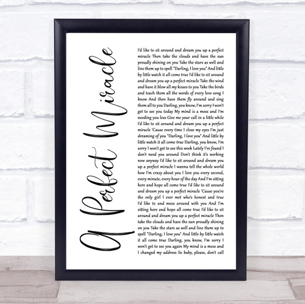 Spiritualized A Perfect Miracle White Script Song Lyric Print