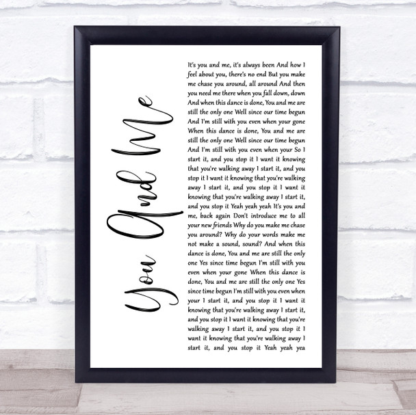 SOJA You And Me White Script Song Lyric Print