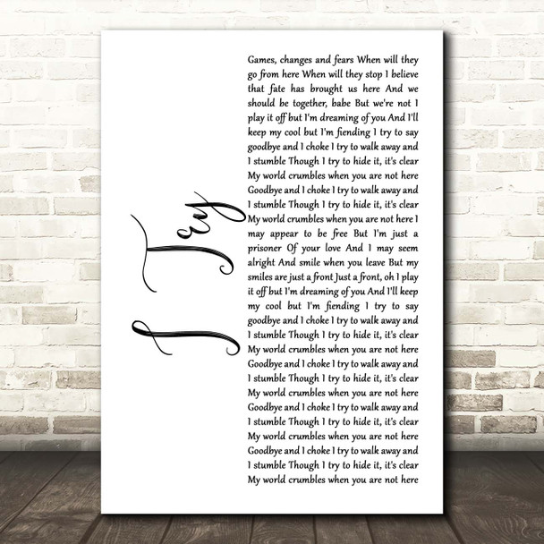 Macy Gray I Try White Script Song Lyric Print