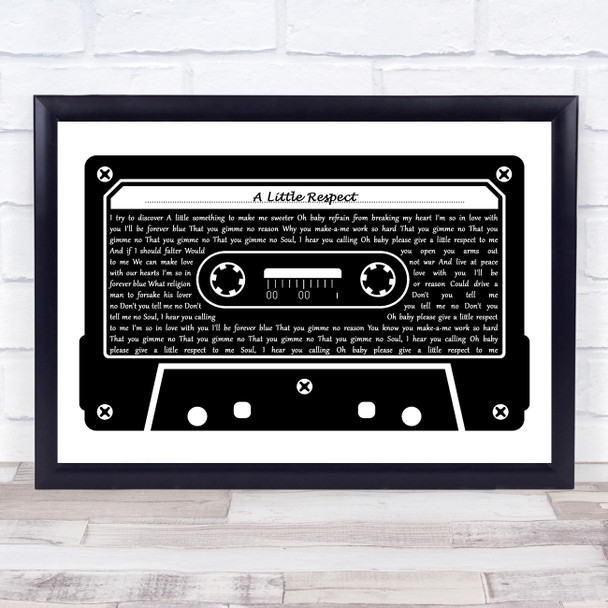 Erasure A Little Respect Black & White Music Cassette Tape Song Lyric Music Art Print