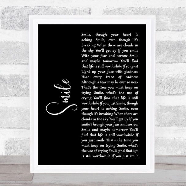 Michael Jackson Smile Black Script Song Lyric Quote Print