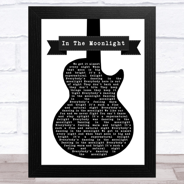 Toploader Dancing In The Moonlight Black & White Guitar Song Lyric Music Art Print
